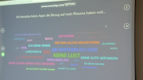 Handy Abstimmung Smartboard bei Rheuma Liga rheumaliga